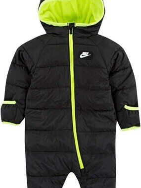 Nike | NWOT | Black One-Piece Snowsuit with Neon Yellow Trim | 6m